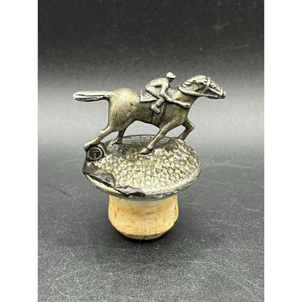 Blanton's Bourbon Whiskey Cork Bottle Stopper 'T' Collector Jockey‎ & Race Horse